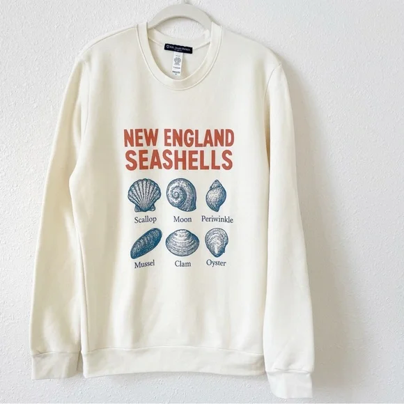 Kiel James Patrick New England Seashells Sweatshirt Size Medium Coastal Beach - Picture 5 of 5